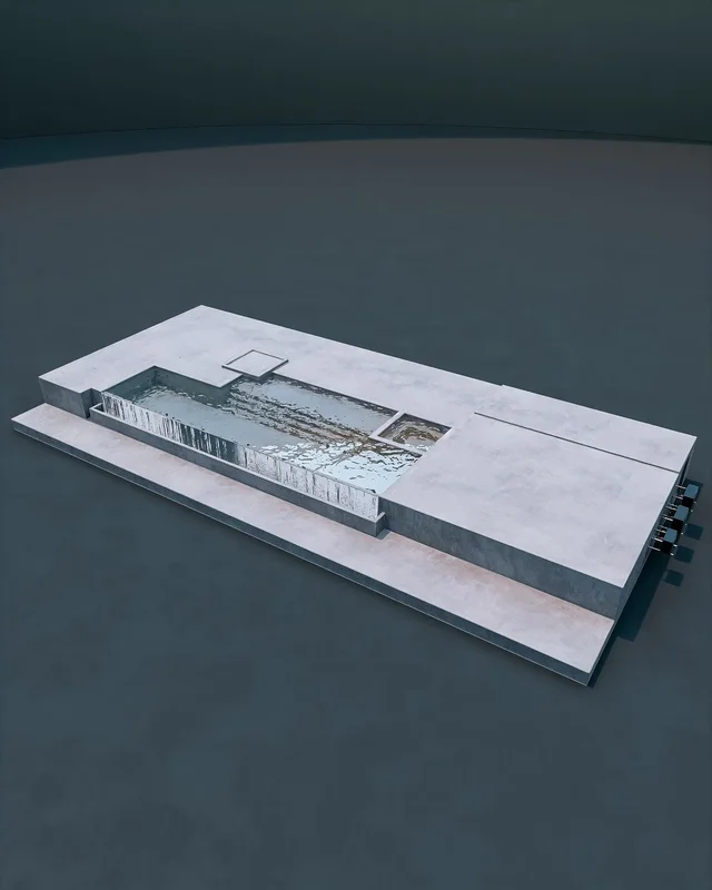 Piscina com borda infinita — projeto hidráulico de piscina profissional