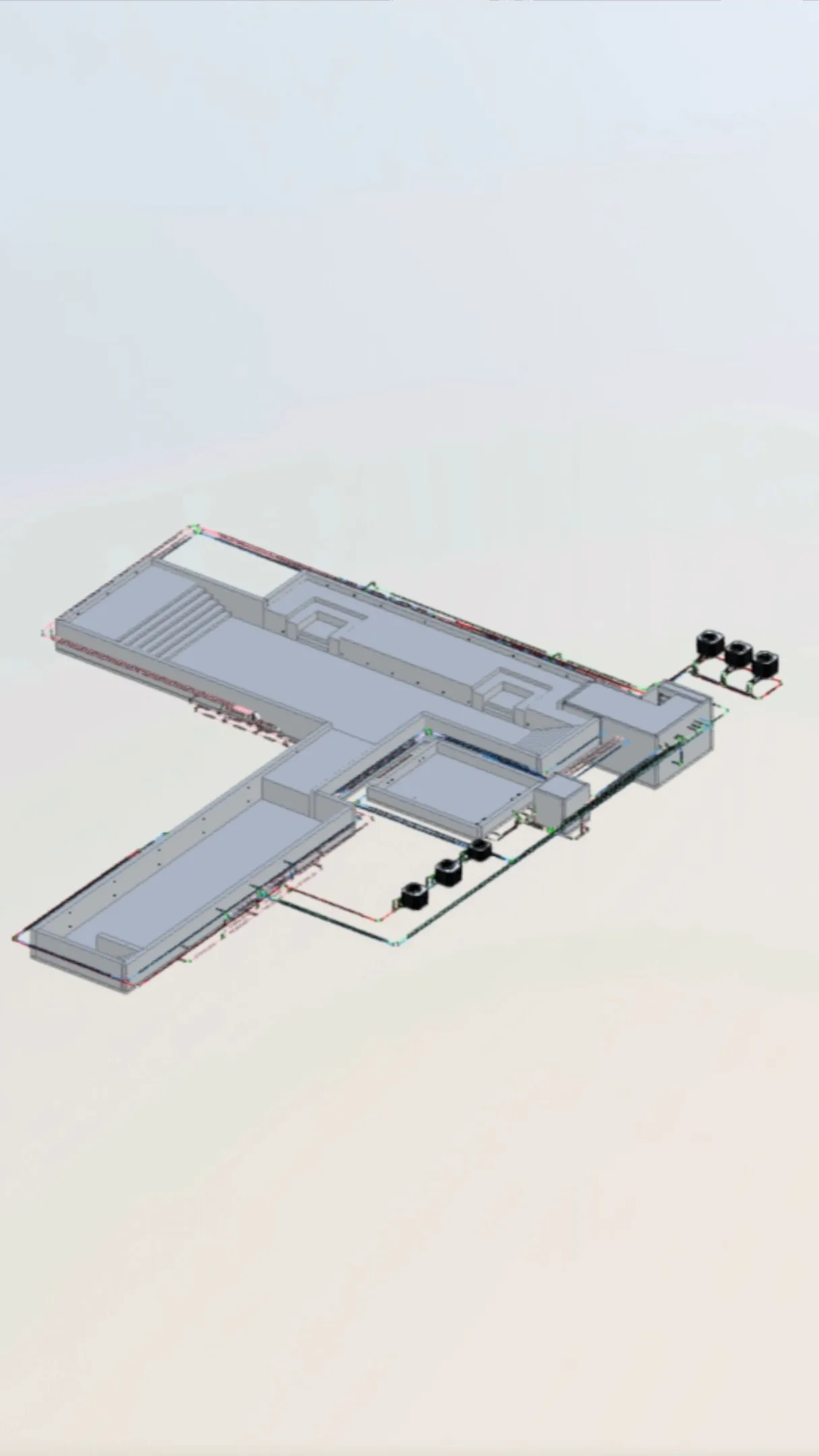 Projeto hidráulico e elétrico de piscina com engenharia BIM 3D