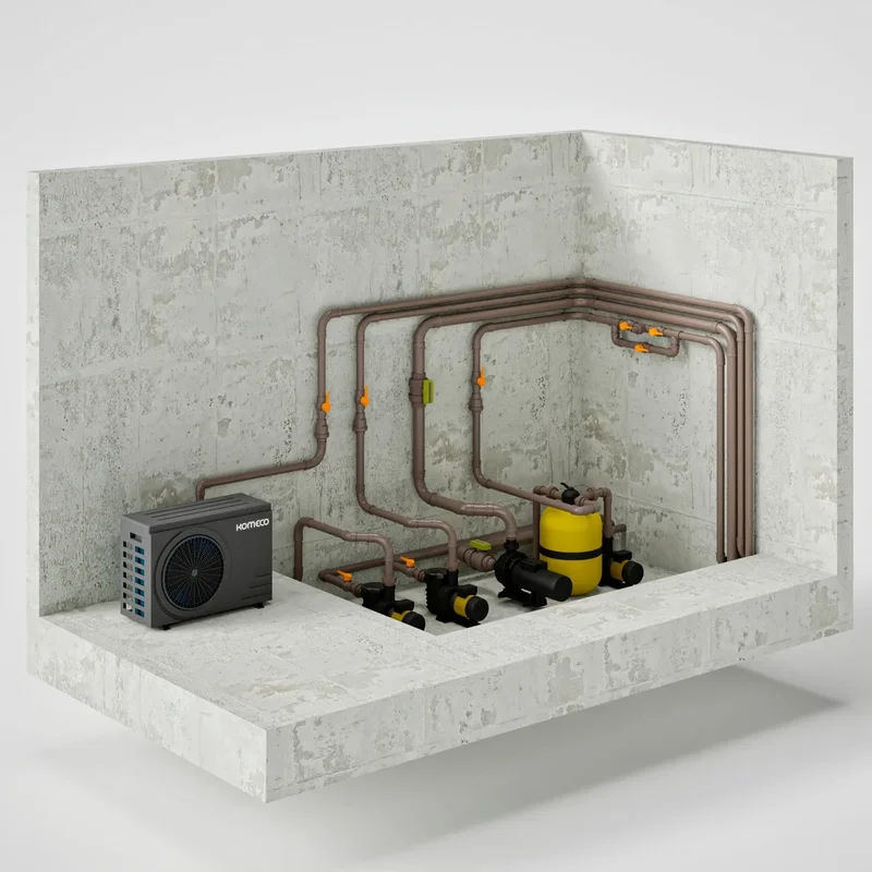 Projeto hidráulico de piscina de alto padrão em BIM 3D